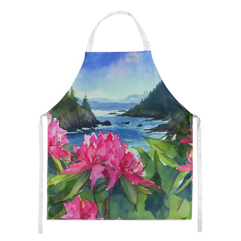 Tennessee Iris in Watercolor Apron, Washington Coast Rhododendrons
