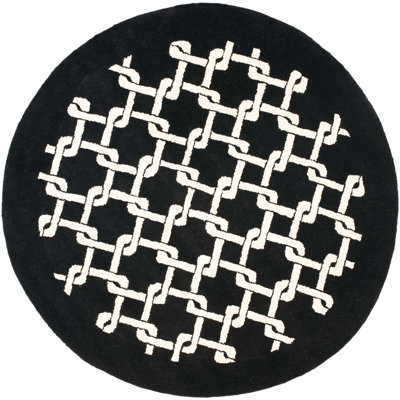 Tapis noir / blanc à motif géométrique Bamba