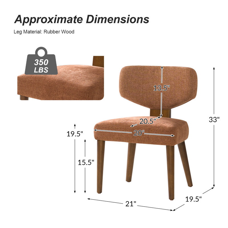 Chaises de salle à manger rembourrées de style Mid-Century, Caramel