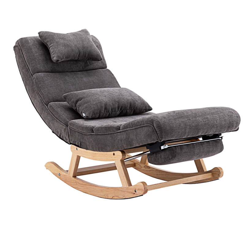 Chaise berçante Emberto, Tissu en microfibre gris foncé