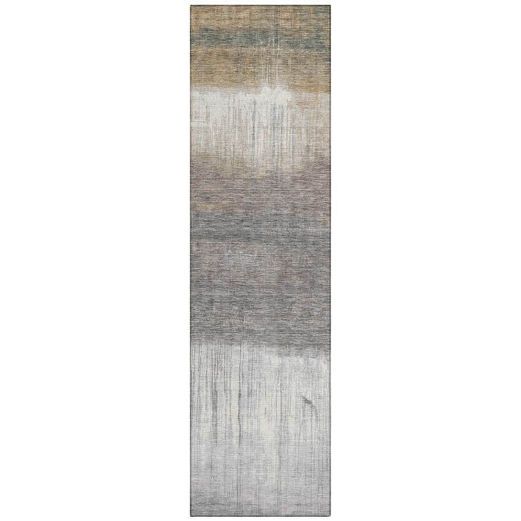 Machine Washable Indoor/Outdoor Xhevrie Taupe Rug