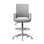 Swivel Drafting Stool, Fixed Arms, Gray Mesh Back, Chrome Footring
