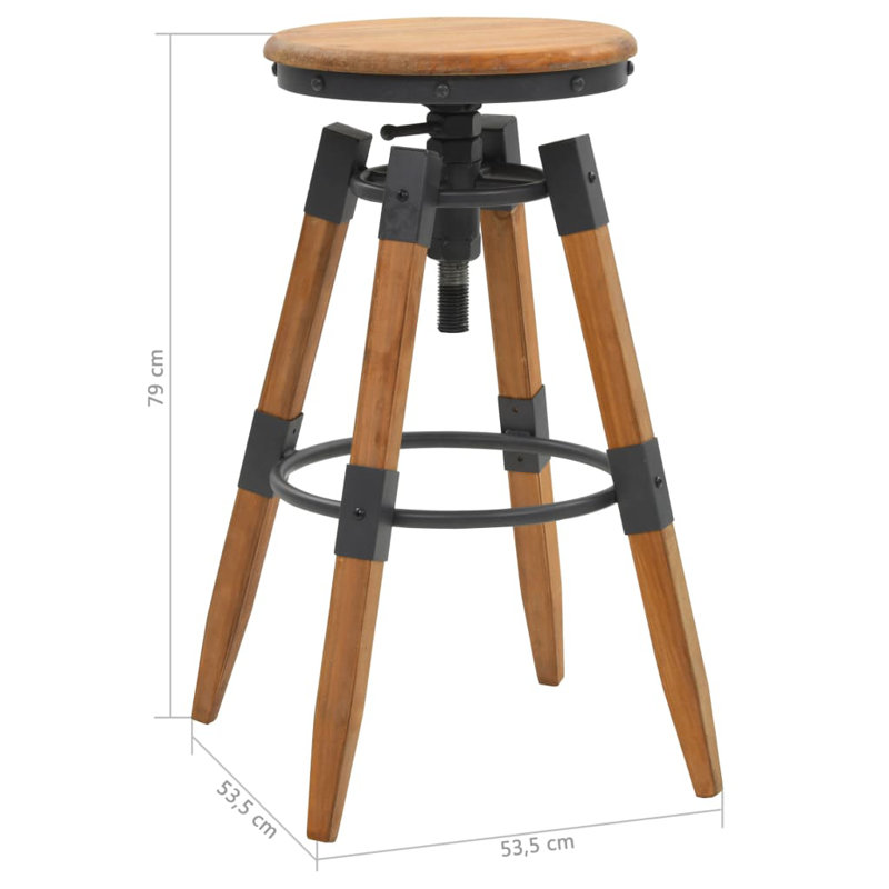 Loomis Solid Wood Adjustable Height Counter Stool