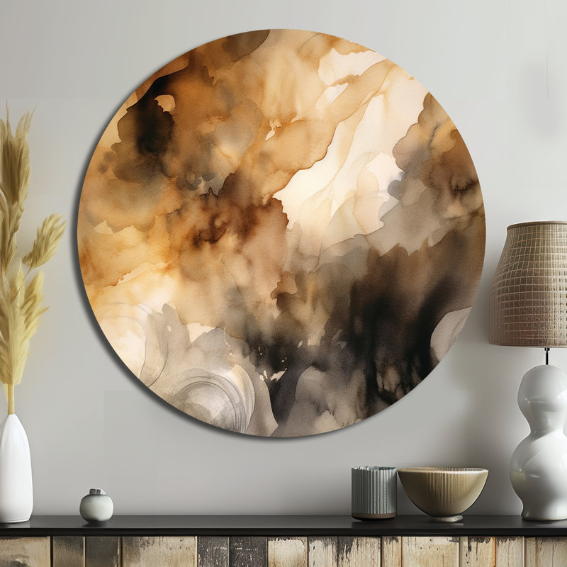 Ciah - Art abstrait rond en métal, H 16 po x l 16 po
