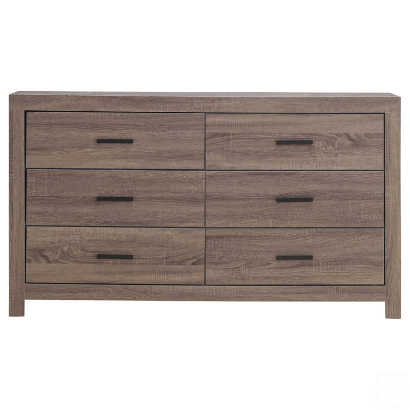 Commode 6 tiroirs, Brun