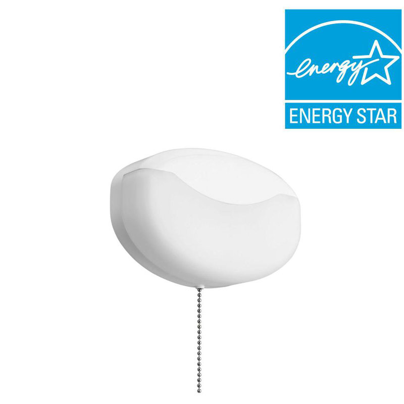 Sleek Matte White 7" LED Flush Mount Closet Light with Pull Chain