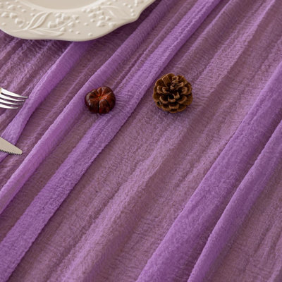 Chemin de table 3 pièces lilas mauve 120 pouces pour la fête | Pour le mariage, fête de fiançailles, fête de fiançailles, fête de fiançailles, décoration de maison rustique 10 pi
