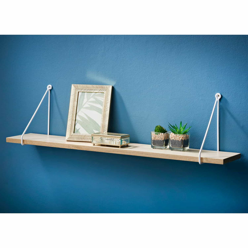 Addre Floating Shelf, 20cm H x 80cm W x 15cm D, Oak/White