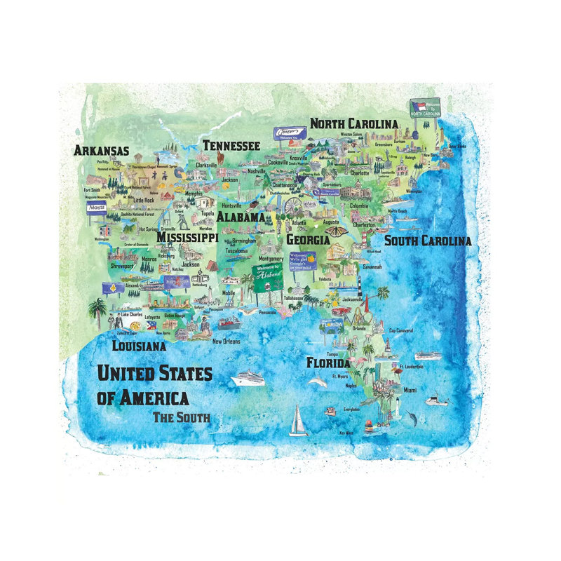 USA, Southern States Travel by Markus & Martina Bleichner - Wrapped Canvas Print, 45.72 cm H x 45.72 cm W x 1.91 cm D