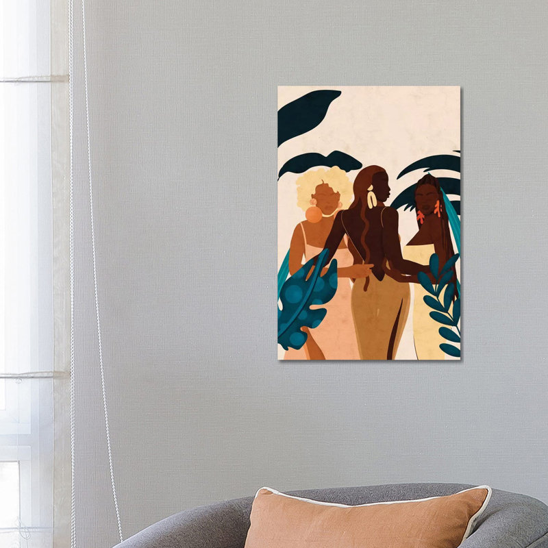 Sisters by Reyna Noriega - Print on Canvas, 20.32 cm H x 30.48 cm W, No Framed