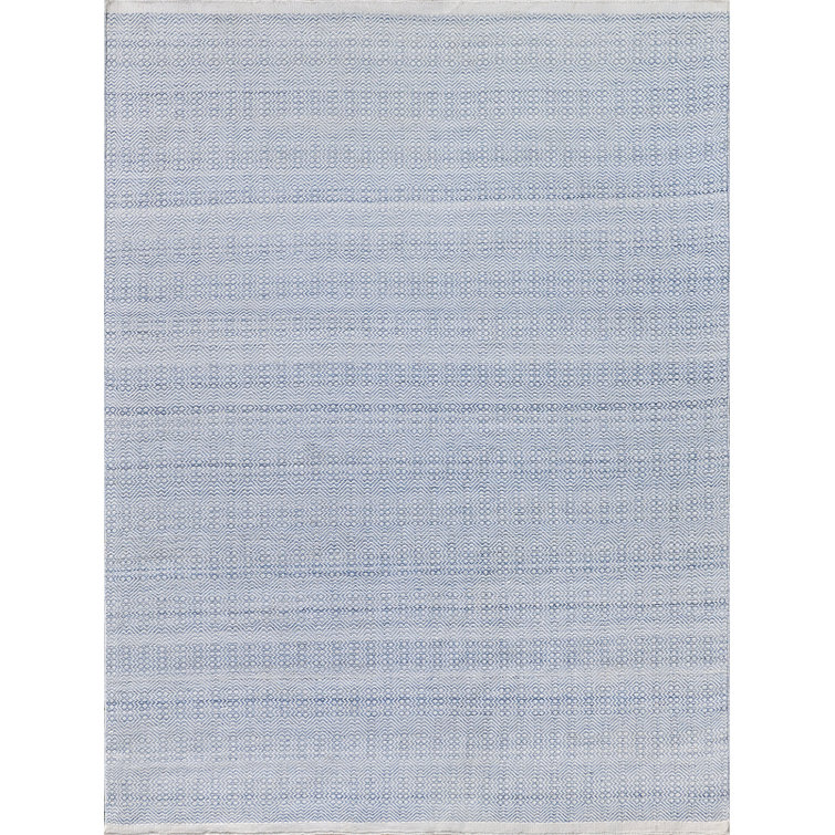 Echo Geometric Area Rug in Light Blue