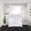Meuble-lavabo double blanc 48 po X P 22 po D et 46 po Miroir-117984721