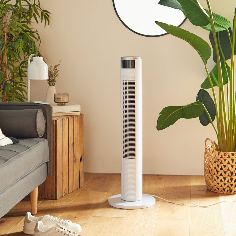35" White Tower Fan