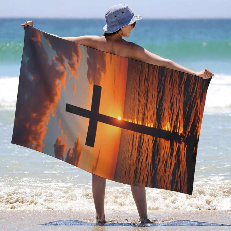 Grande serviette de plage Cross Sunset