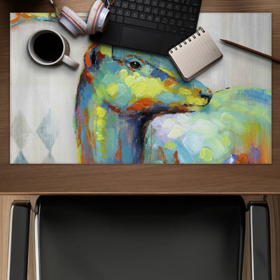 Abstract color spotted deer - 14.00"x24.25" Desk mat