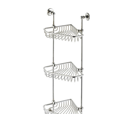 Three Tier Corner 22.8346" H x 10.1181" W Bathroom Shelf