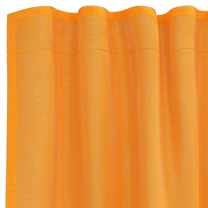 Voile Curtains With Rod Pockets 2 Pcs, 140cm Width x 225cm Drop, Orange