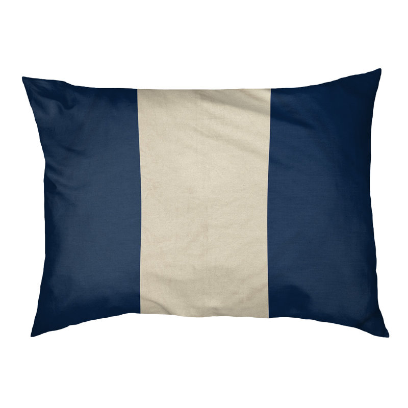 Coussin extérieur Phoenix, Très grand (l 50 po x P 40 po x H 17 po), Bleu marine / crème / bleu marine