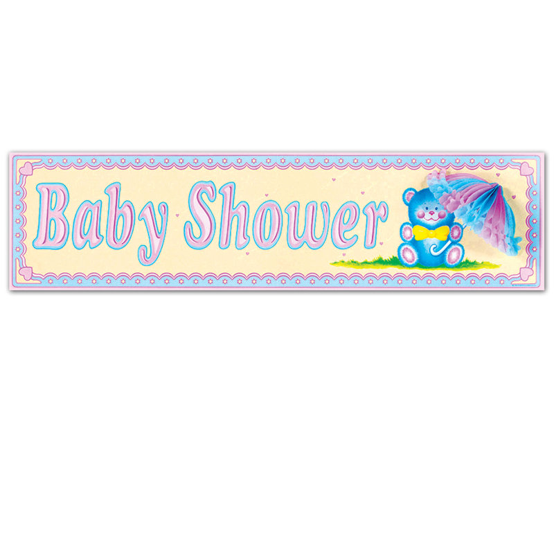 Décalcomanie murale enseigne de douche bébé avec parasol tissulaire