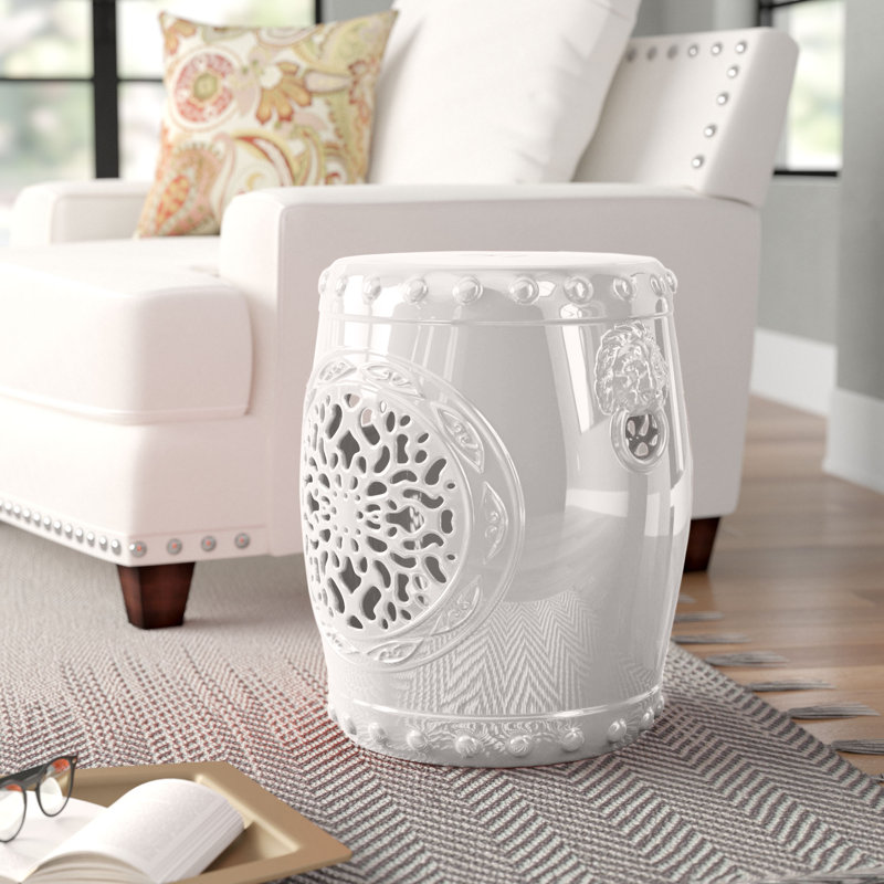 Tabouret de jardin Emberlyn, Crème
