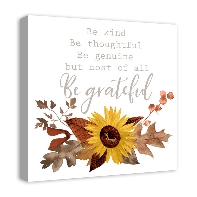 " Be Grateful Fall Sunflower "