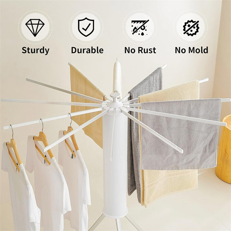 Portable Tripod Clothes Drying Rack - Foldable Space-Saving Design
