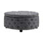 Acle 75cm Wide Tufted Round Solid Colour Cocktail Ottoman-804541744