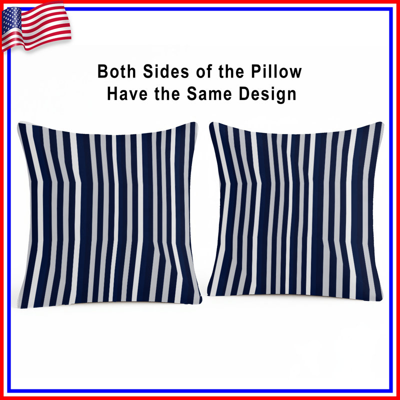 Coussin Blue Stripes, 14 X 14 pouces