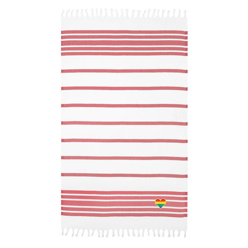  Serviette de plage turque en coton, Rouge / blanc