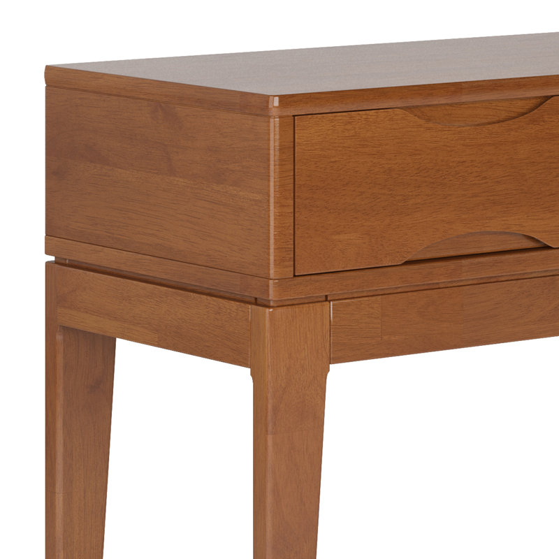 Teak Brown Solid Hardwood 54" Console Table with Storage