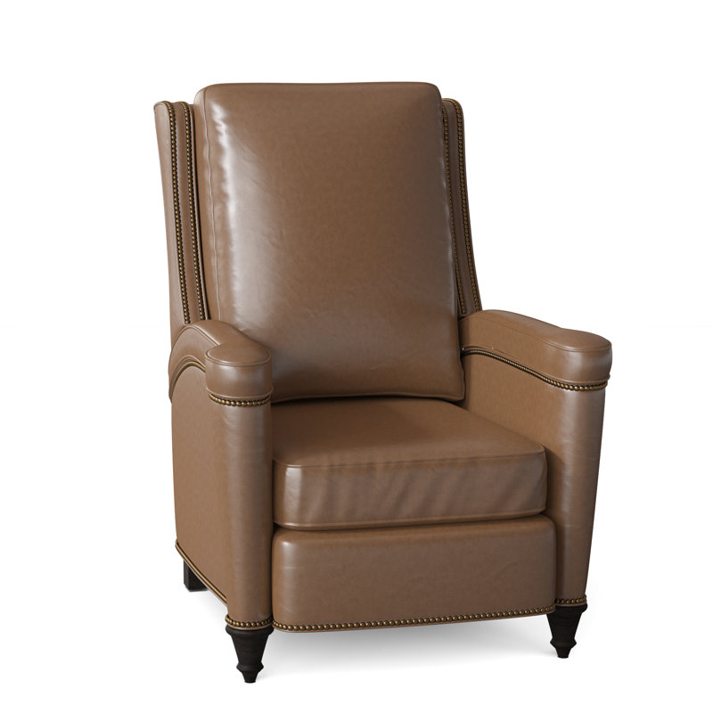 Mayes Recliner, Corinthian Cherry Genuine Leather, Cobblestone, French Natural