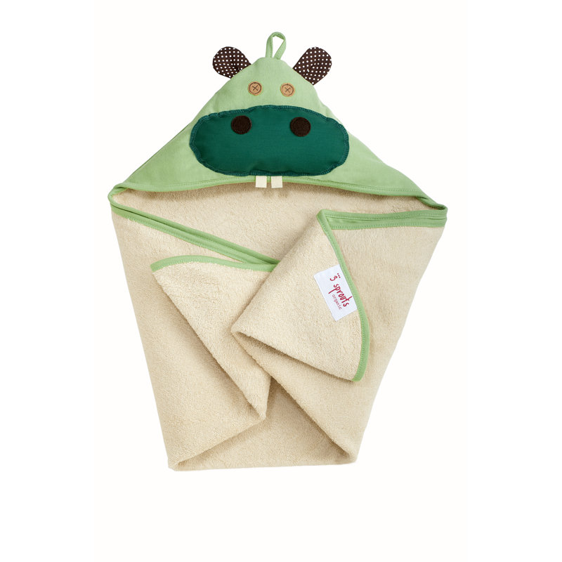 Hippo Hooded Towel in Green