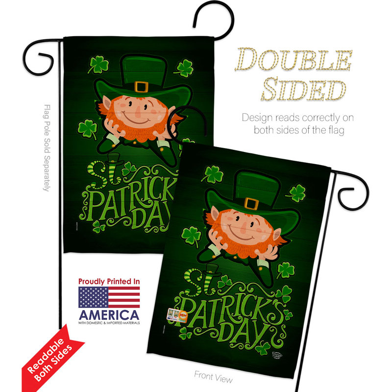 Double Sided 18.5'' H x 13'' W Polyester St. Patrick's Day Flag Set