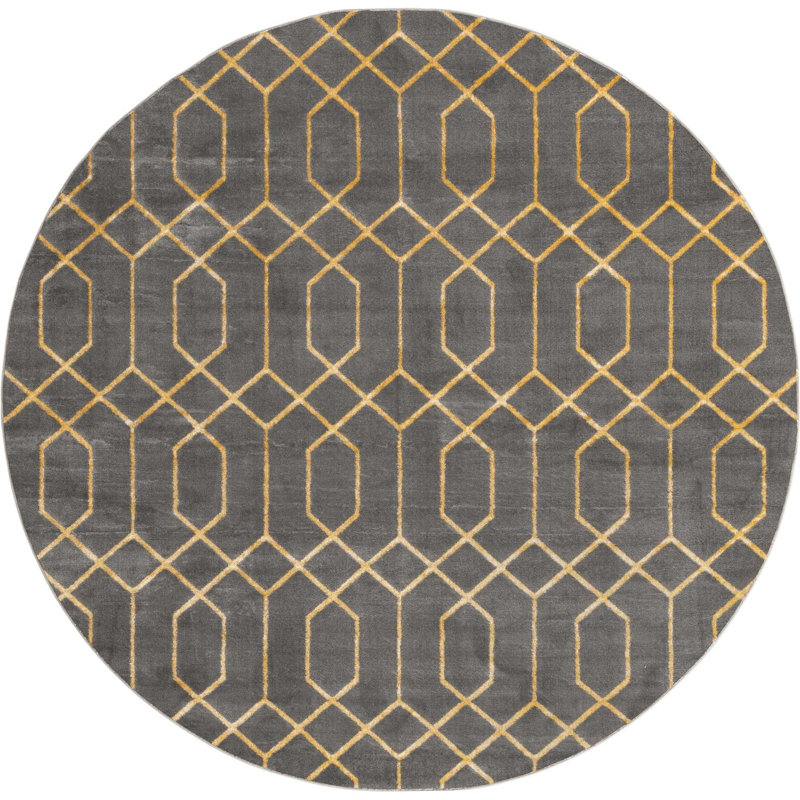 Geometric Area Rug, Round 239cm