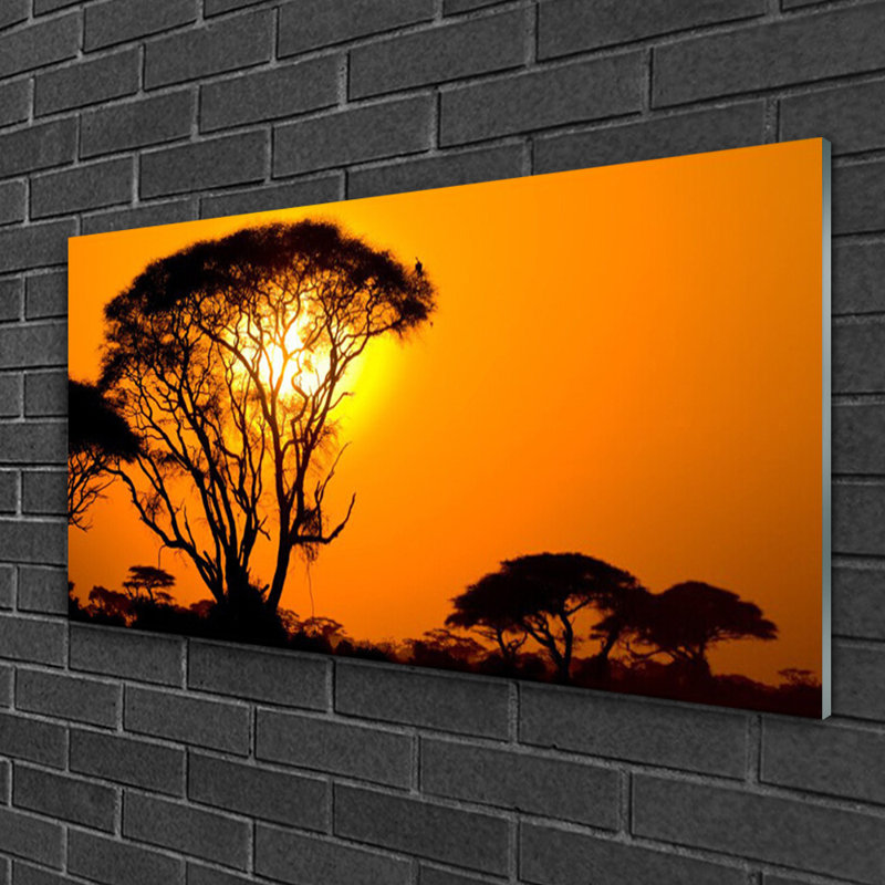 Trees Sun - No Frame Print on Glass
