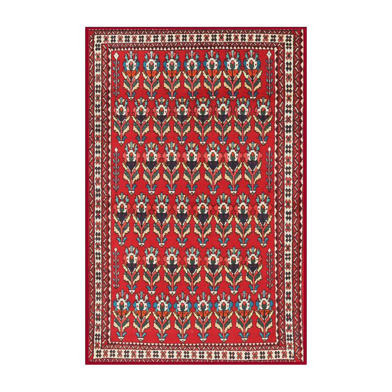 Tapis de style oriental rouge, Rectangle 8 pi x 12 pi
