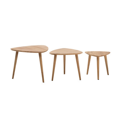 Laneisha Solid Wood 3 Legs Nesting Table Set