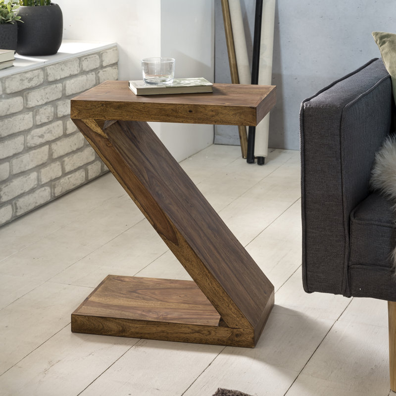 Solid Wood Pedestal End Table