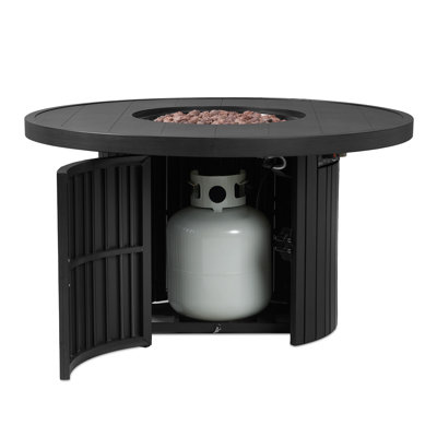 Calvin Metal Propane Fire Pit Table With Hidden Tank by Real Flame