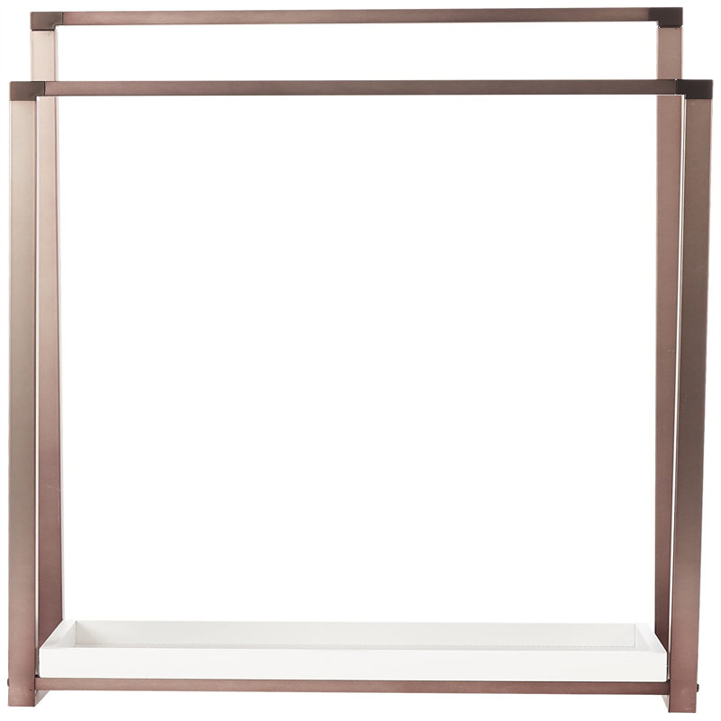 Oil Rubbed Bronze Freestanding 2-Tier Towel Rack with Storage