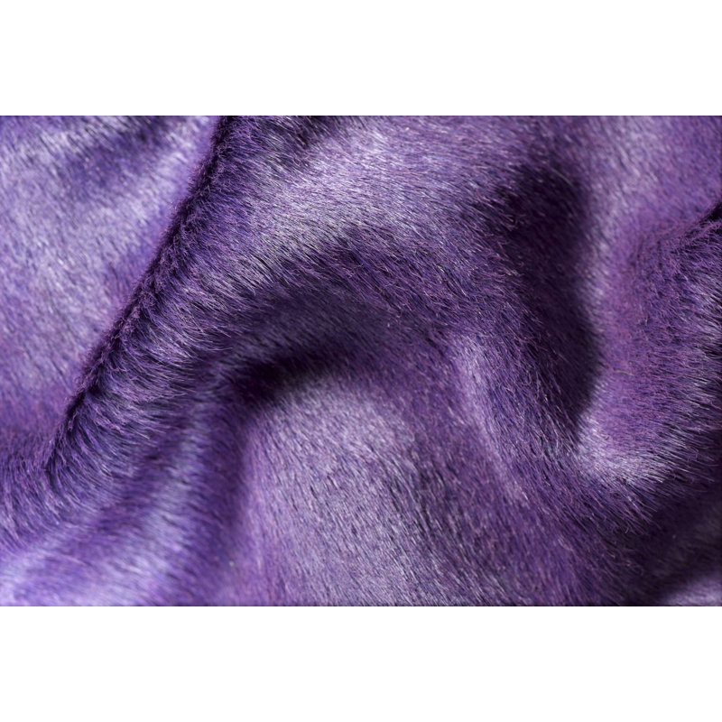 Tapis mauve en cuir de vache fait à la main Plainsboro, 5 pi x 7 pi