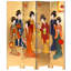 6 Ft. Tall Gold Lacquer Room Divider - Geisha