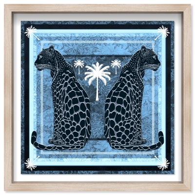 Casablanca Leopardo Reverse Print Glam Jungle by Oliver Gal, Black Frame,