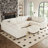Storage Couch Large U - Shaped Faux Fur Sectional Sofa Modular  Sofa Bed With Ottoman-1626826909