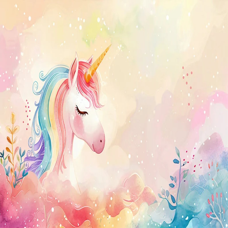 Magical Unicorn Dreamscape Mural, 117.96" L x 236" W