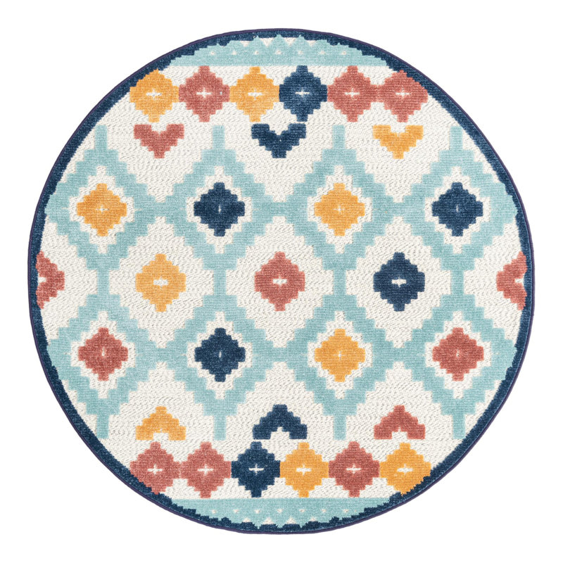 Tapis d'extérieur Haynie, Rond 5 pi 3 po