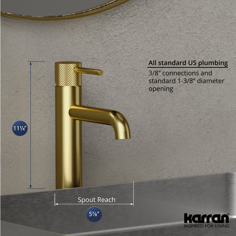Tryst Single-handle Bathroom Faucet with Drain Assembly, Brushed Gold