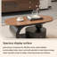 Table basse ovale marron moderne et simple, mobile, avec roulettes et tiroir de rangement-978670671