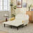 Corduroy Loveseat Sofa with Storage USB Charger and Adjustable Recliner for Living Room-323973768