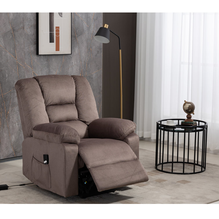 Winston Porter 40.2 Wide Velvet Super Soft And Oversize Power Lift Assist  Recliner Chair With Massage And Heat & Reviews